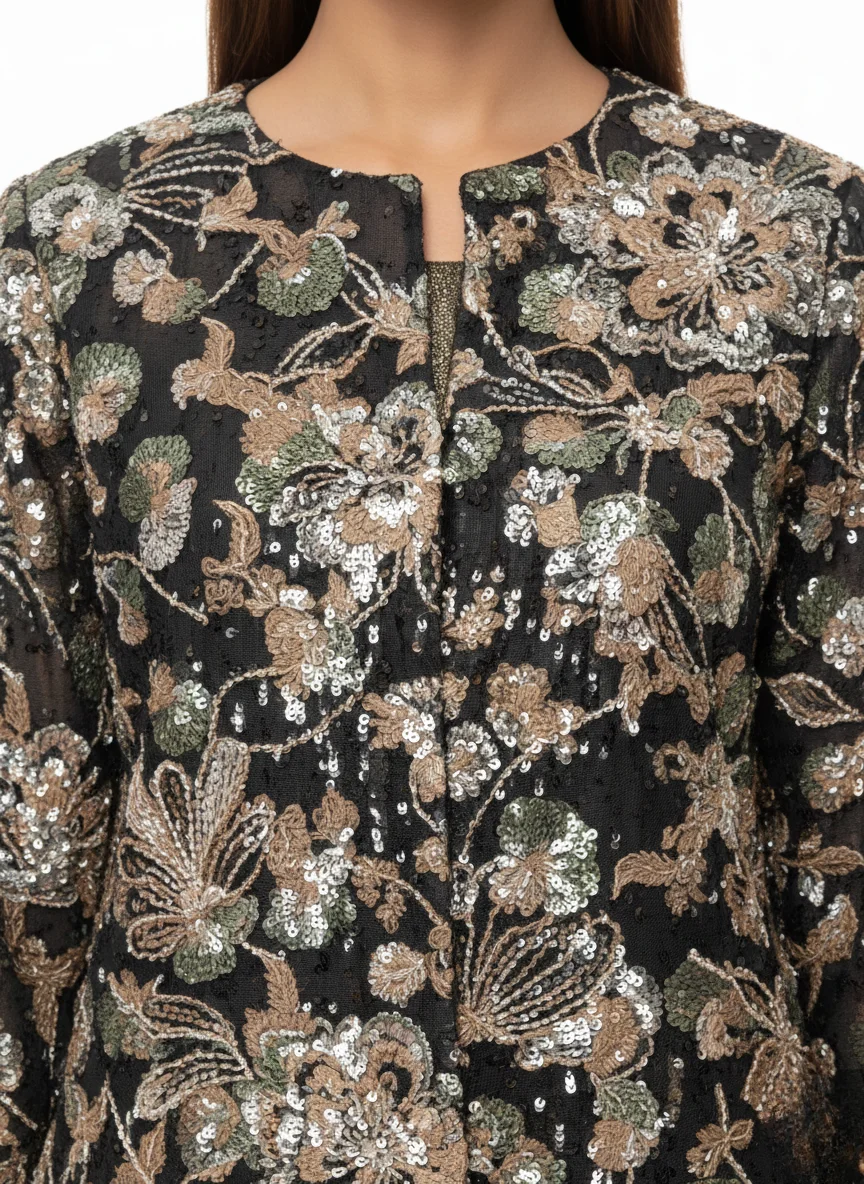 Golden Dusk Floral Shimmer