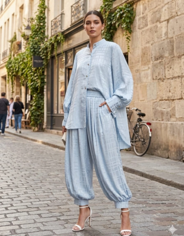 Sky Blue Luxe Co-ord Set