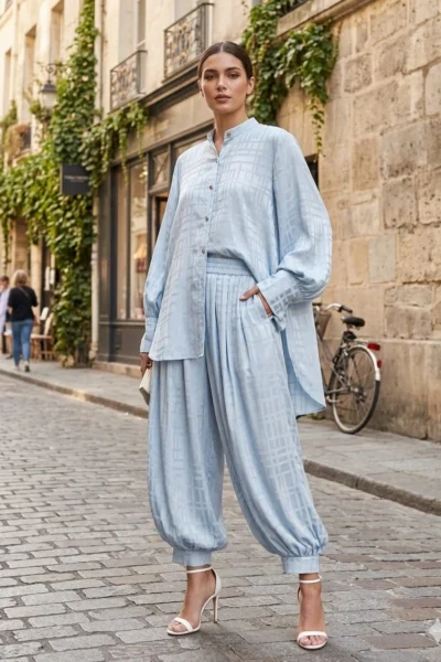 Sky Blue Luxe Co-ord Set