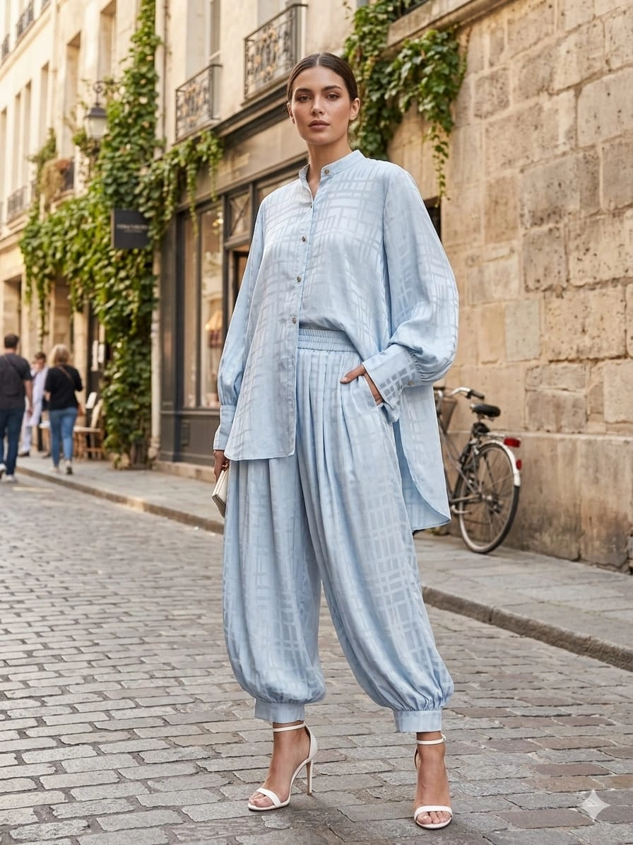 Sky Blue Luxe Co-ord Set