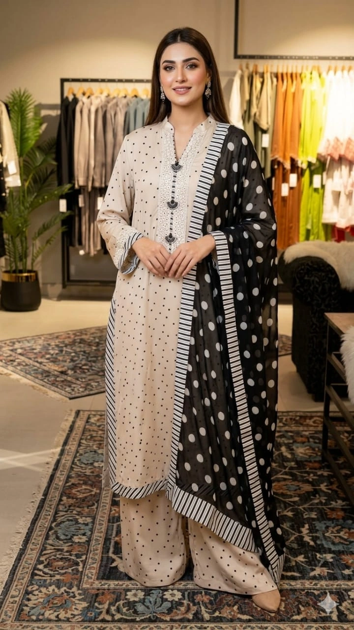 Off white ploka dot
